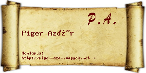 Piger Azár névjegykártya